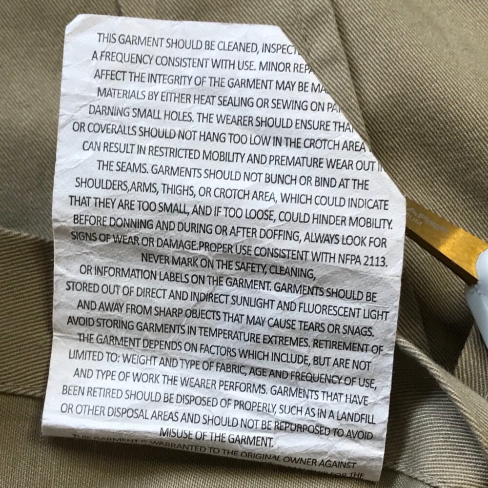 BOCOMAL‎ 7.5oz FR Flame Resistant Shirt Men's Sz 2XL Khaki 100% Cotton NFPA2112 - Picture 6 of 16